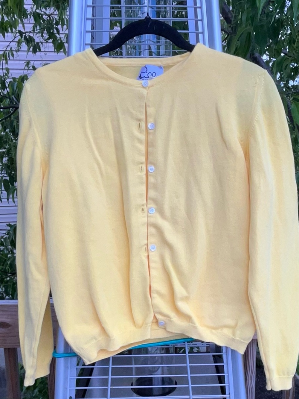 Vintage 90s Lilly Pulitzer Womens Sweater Set YellowCardigan and Pullover Size M